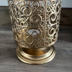Bath & Body Works Gold Scrollwork Candle Holder